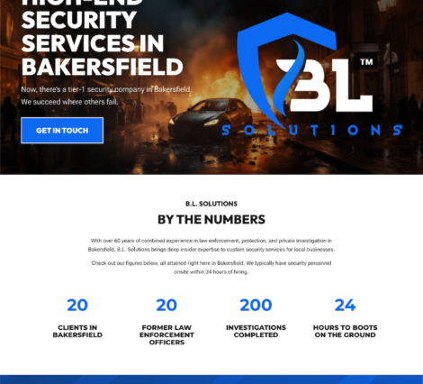 Catalyst Digital Solutions - Website Design for B.L. Solutions Security Company in Bakersfield