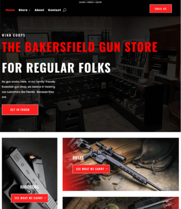 Catalyst Digital Solutions - Website Design for Winn Corps Gun Store in Bakersfield